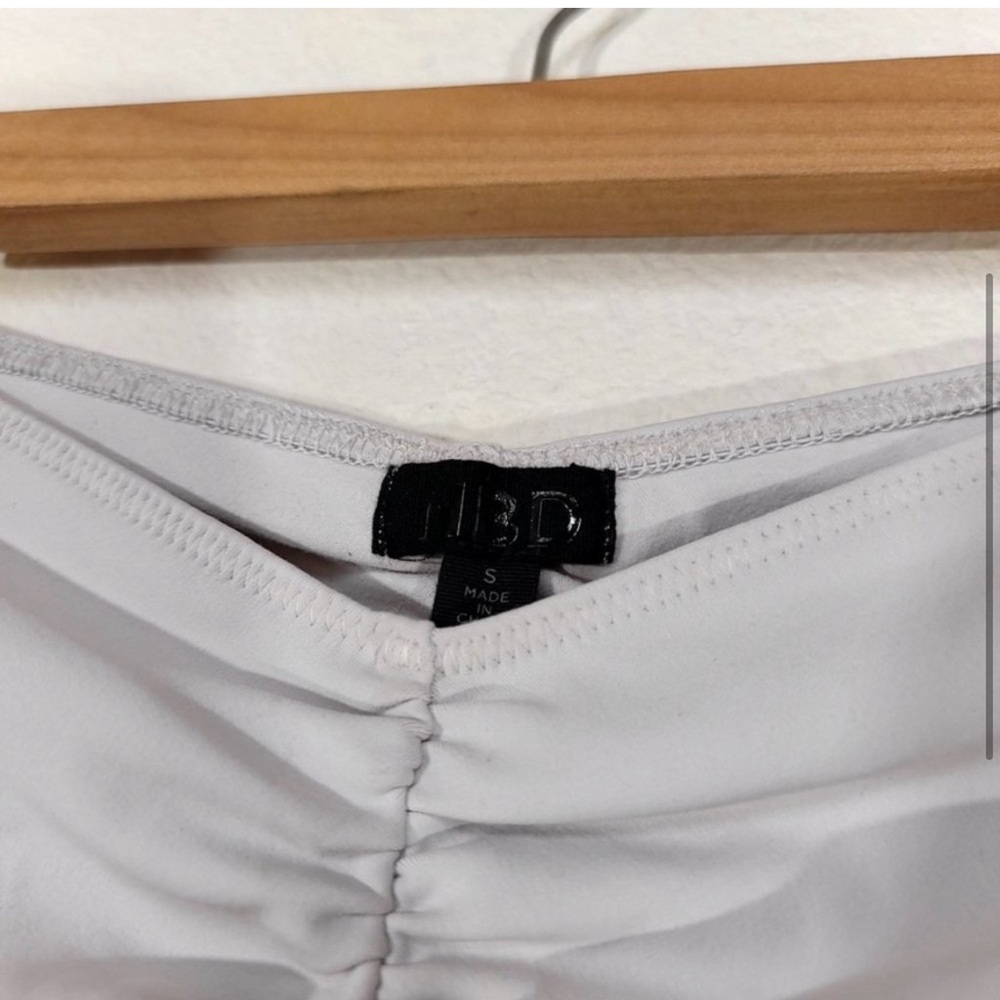 NBD Inara Flared Ruched Pant in Off White Small
